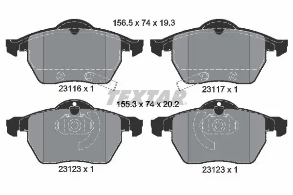 Bremsbelagsatz, Scheibenbremse TEXTAR 2311701