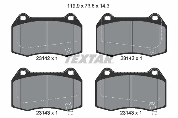 Bremsbelagsatz, Scheibenbremse Vorderachse TEXTAR 2314201
