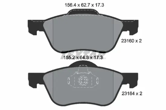 Bremsbelagsatz, Scheibenbremse Vorderachse TEXTAR 2316001 Bild Bremsbelagsatz, Scheibenbremse Vorderachse TEXTAR 2316001