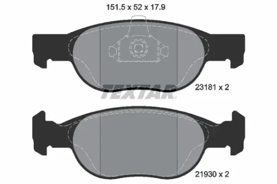 Bremsbelagsatz, Scheibenbremse Vorderachse TEXTAR 2318101 Bild Bremsbelagsatz, Scheibenbremse Vorderachse TEXTAR 2318101