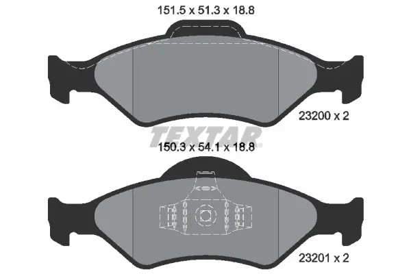 Bremsbelagsatz, Scheibenbremse Vorderachse TEXTAR 2320001