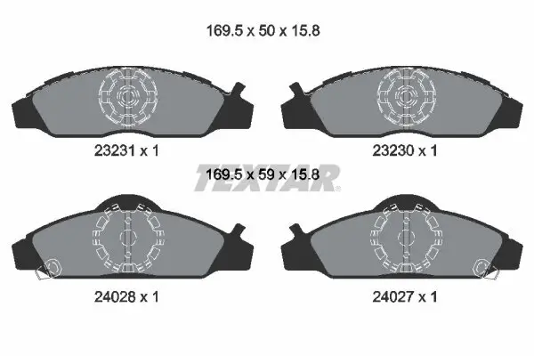 Bremsbelagsatz, Scheibenbremse Vorderachse TEXTAR 2323101
