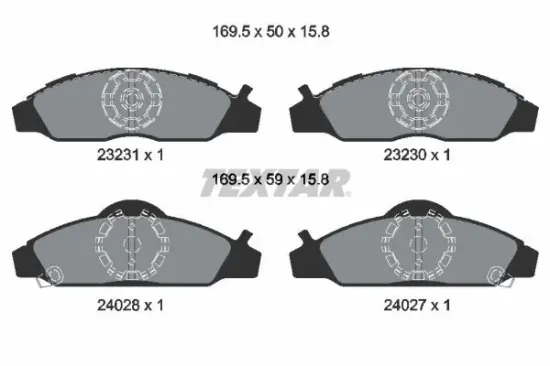 Bremsbelagsatz, Scheibenbremse Vorderachse TEXTAR 2323101 Bild Bremsbelagsatz, Scheibenbremse Vorderachse TEXTAR 2323101