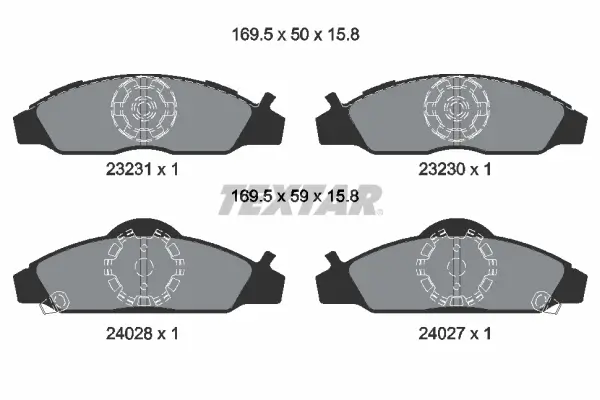 Bremsbelagsatz, Scheibenbremse Vorderachse TEXTAR 2323101
