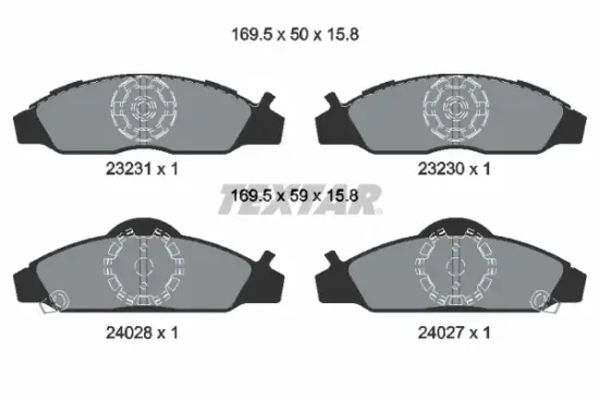 Bremsbelagsatz, Scheibenbremse Vorderachse TEXTAR 2323101 Bild Bremsbelagsatz, Scheibenbremse Vorderachse TEXTAR 2323101