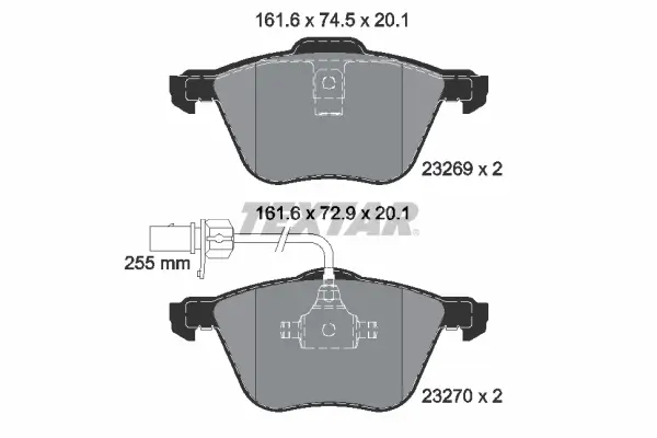 Bremsbelagsatz, Scheibenbremse Vorderachse TEXTAR 2326903