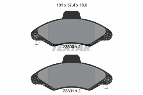 Bremsbelagsatz, Scheibenbremse Vorderachse TEXTAR 2330002 Bild Bremsbelagsatz, Scheibenbremse Vorderachse TEXTAR 2330002