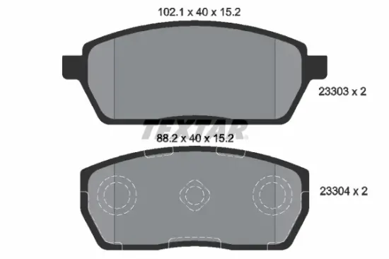 Bremsbelagsatz, Scheibenbremse Vorderachse TEXTAR 2330301 Bild Bremsbelagsatz, Scheibenbremse Vorderachse TEXTAR 2330301