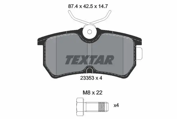 Bremsbelagsatz, Scheibenbremse TEXTAR 2335301