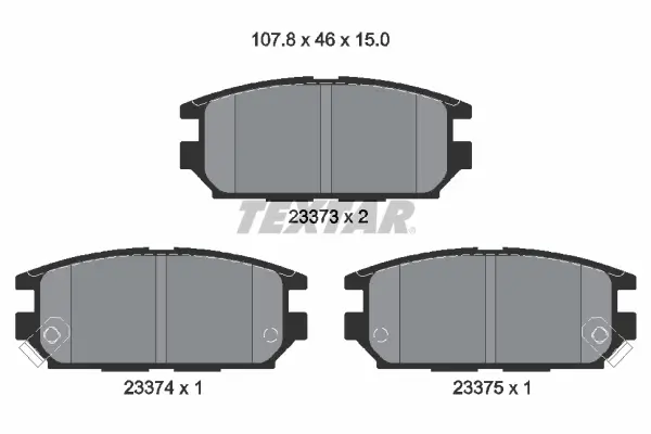 Bremsbelagsatz, Scheibenbremse Hinterachse TEXTAR 2337301