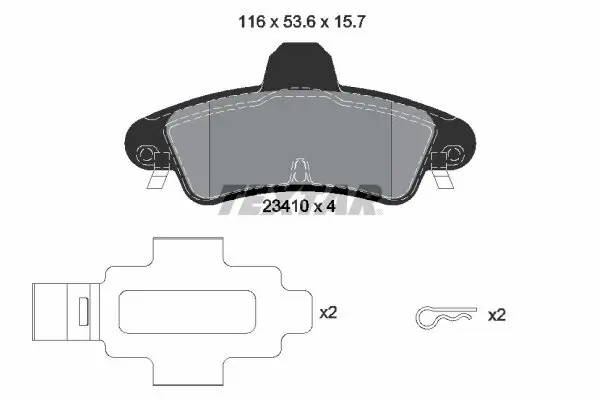 Bremsbelagsatz, Scheibenbremse TEXTAR 2341007