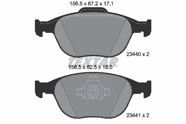 Bremsbelagsatz, Scheibenbremse Vorderachse TEXTAR 2344007