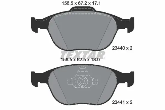 Bremsbelagsatz, Scheibenbremse Vorderachse TEXTAR 2344007 Bild Bremsbelagsatz, Scheibenbremse Vorderachse TEXTAR 2344007