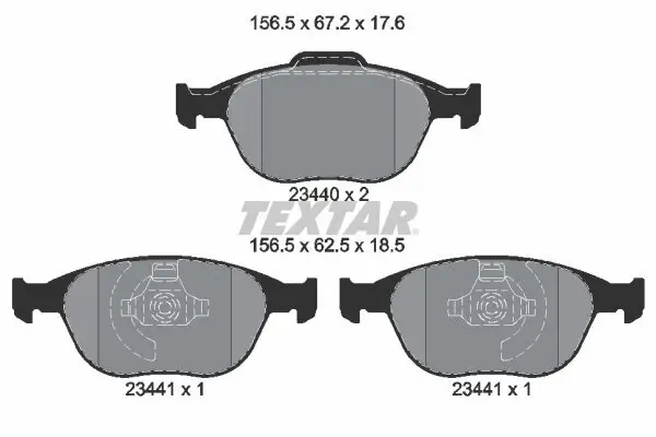 Bremsbelagsatz, Scheibenbremse TEXTAR 2344004