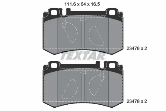 Bremsbelagsatz, Scheibenbremse Hinterachse TEXTAR 2347801 Bild Bremsbelagsatz, Scheibenbremse Hinterachse TEXTAR 2347801