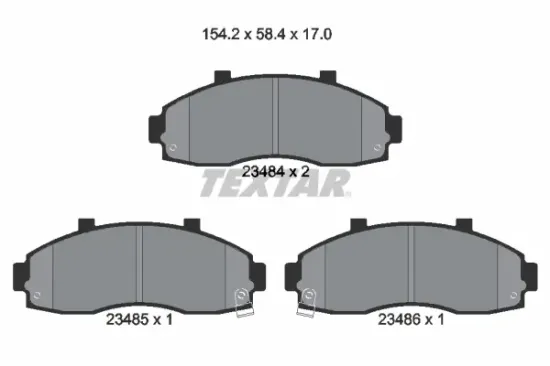 Bremsbelagsatz, Scheibenbremse Vorderachse TEXTAR 2348401 Bild Bremsbelagsatz, Scheibenbremse Vorderachse TEXTAR 2348401