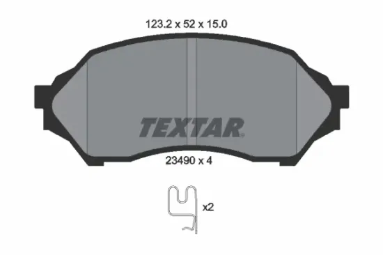 Bremsbelagsatz, Scheibenbremse Vorderachse TEXTAR 2349002 Bild Bremsbelagsatz, Scheibenbremse Vorderachse TEXTAR 2349002