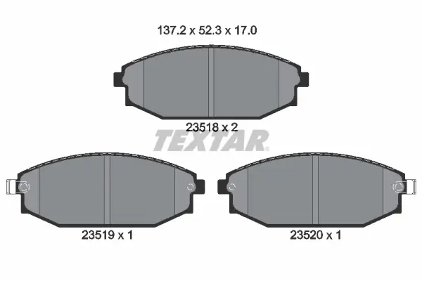 Bremsbelagsatz, Scheibenbremse Vorderachse TEXTAR 2351801