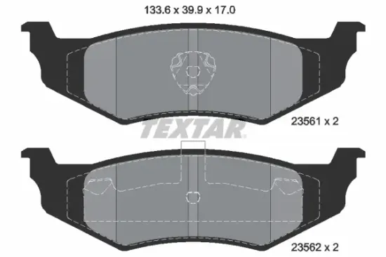 Bremsbelagsatz, Scheibenbremse Hinterachse TEXTAR 2356102 Bild Bremsbelagsatz, Scheibenbremse Hinterachse TEXTAR 2356102