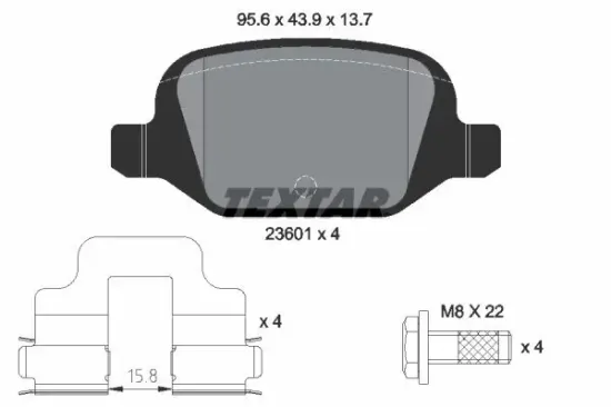 Bremsbelagsatz, Scheibenbremse TEXTAR 2360102 Bild Bremsbelagsatz, Scheibenbremse TEXTAR 2360102