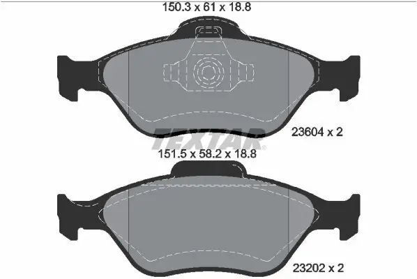 Bremsbelagsatz, Scheibenbremse TEXTAR 2360406