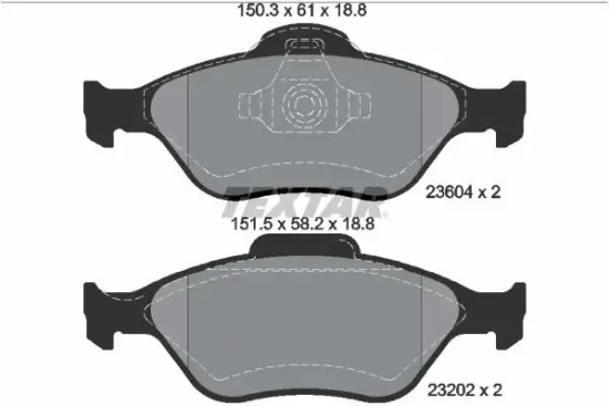 Bremsbelagsatz, Scheibenbremse Vorderachse TEXTAR 2360406 Bild Bremsbelagsatz, Scheibenbremse Vorderachse TEXTAR 2360406