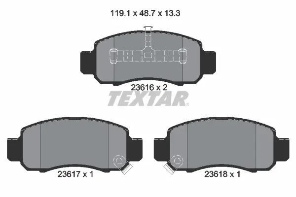 Bremsbelagsatz, Scheibenbremse Vorderachse TEXTAR 2361601