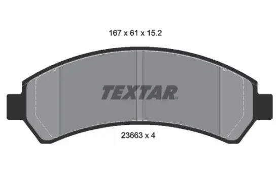 Bremsbelagsatz, Scheibenbremse Vorderachse TEXTAR 2366301 Bild Bremsbelagsatz, Scheibenbremse Vorderachse TEXTAR 2366301