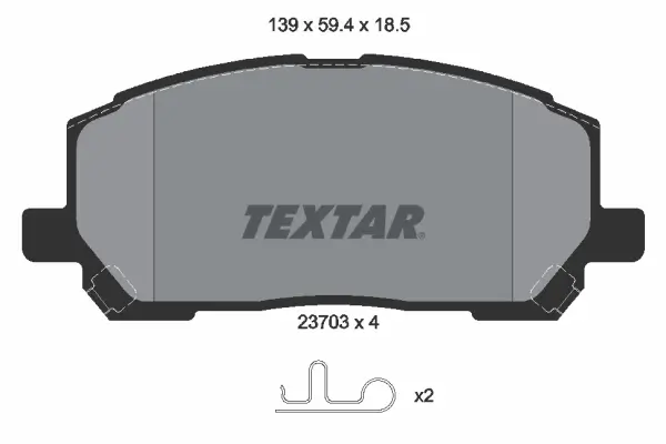 Bremsbelagsatz, Scheibenbremse Vorderachse TEXTAR 2370301