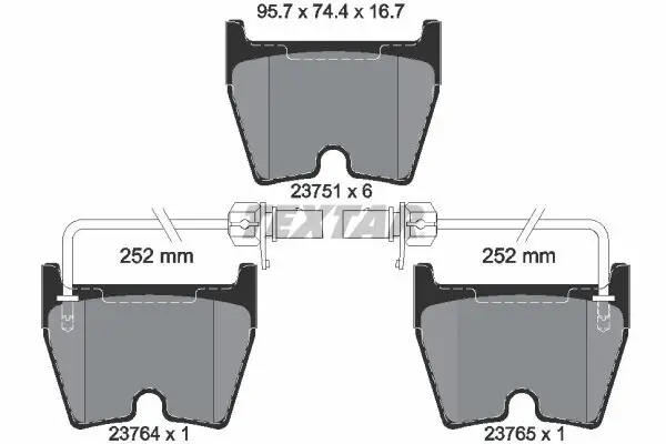 Bremsbelagsatz, Scheibenbremse TEXTAR 2375101