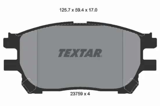Bremsbelagsatz, Scheibenbremse Vorderachse TEXTAR 2375901 Bild Bremsbelagsatz, Scheibenbremse Vorderachse TEXTAR 2375901