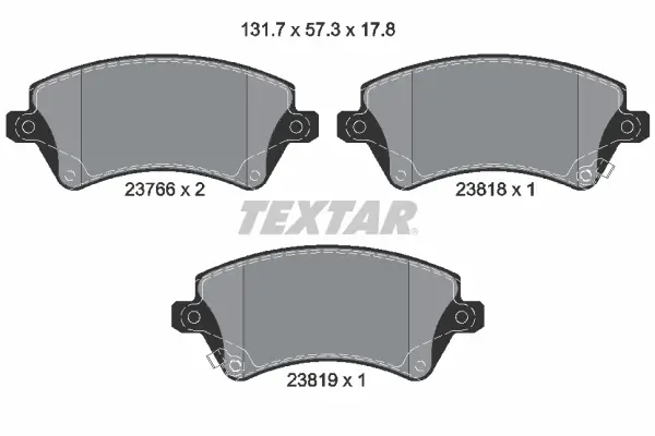 Bremsbelagsatz, Scheibenbremse Vorderachse TEXTAR 2376601