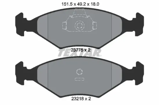 Bremsbelagsatz, Scheibenbremse Vorderachse TEXTAR 2377501 Bild Bremsbelagsatz, Scheibenbremse Vorderachse TEXTAR 2377501