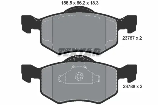 Bremsbelagsatz, Scheibenbremse Vorderachse TEXTAR 2378701 Bild Bremsbelagsatz, Scheibenbremse Vorderachse TEXTAR 2378701