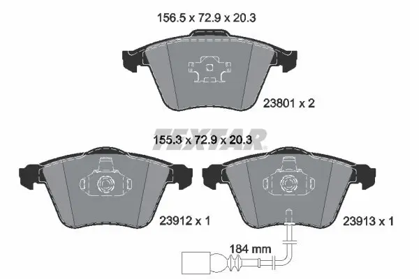 Bremsbelagsatz, Scheibenbremse TEXTAR 2380101