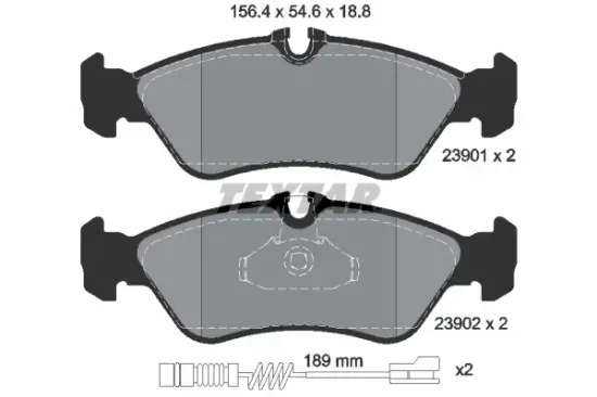 Bremsbelagsatz, Scheibenbremse Hinterachse TEXTAR 2390101 Bild Bremsbelagsatz, Scheibenbremse Hinterachse TEXTAR 2390101