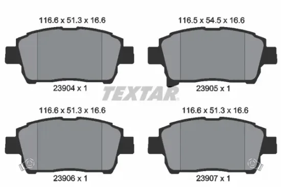 Bremsbelagsatz, Scheibenbremse Vorderachse TEXTAR 2390401 Bild Bremsbelagsatz, Scheibenbremse Vorderachse TEXTAR 2390401