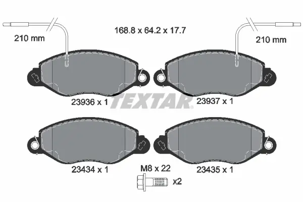 Bremsbelagsatz, Scheibenbremse Vorderachse TEXTAR 2393601