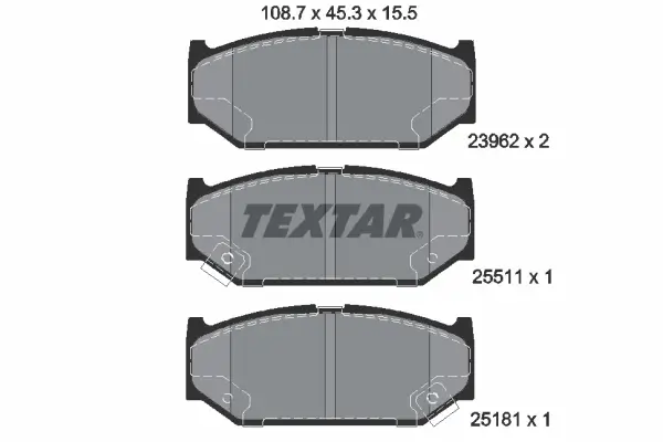 Bremsbelagsatz, Scheibenbremse Vorderachse TEXTAR 2396201