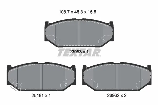 Bremsbelagsatz, Scheibenbremse Vorderachse TEXTAR 2396302