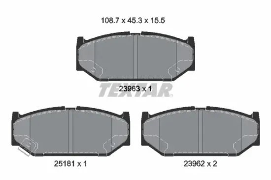 Bremsbelagsatz, Scheibenbremse Vorderachse TEXTAR 2396302 Bild Bremsbelagsatz, Scheibenbremse Vorderachse TEXTAR 2396302