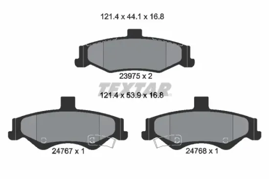 Bremsbelagsatz, Scheibenbremse Hinterachse TEXTAR 2397501 Bild Bremsbelagsatz, Scheibenbremse Hinterachse TEXTAR 2397501