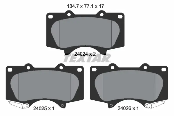 Bremsbelagsatz, Scheibenbremse Vorderachse TEXTAR 2402403