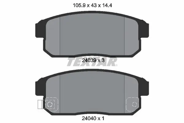 Bremsbelagsatz, Scheibenbremse Hinterachse TEXTAR 2403901