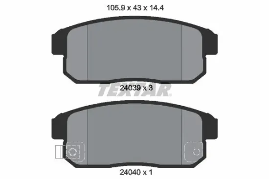 Bremsbelagsatz, Scheibenbremse Hinterachse TEXTAR 2403901 Bild Bremsbelagsatz, Scheibenbremse Hinterachse TEXTAR 2403901