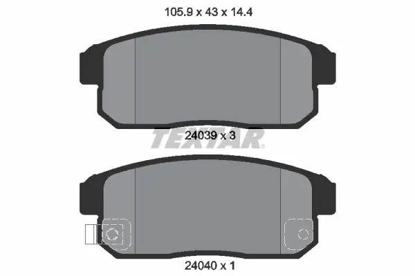 Bremsbelagsatz, Scheibenbremse Hinterachse TEXTAR 2403901