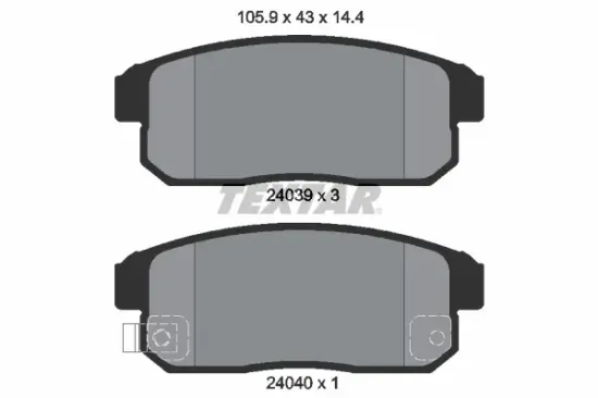Bremsbelagsatz, Scheibenbremse Hinterachse TEXTAR 2403901 Bild Bremsbelagsatz, Scheibenbremse Hinterachse TEXTAR 2403901
