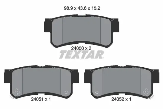Bremsbelagsatz, Scheibenbremse Hinterachse TEXTAR 2405001 Bild Bremsbelagsatz, Scheibenbremse Hinterachse TEXTAR 2405001