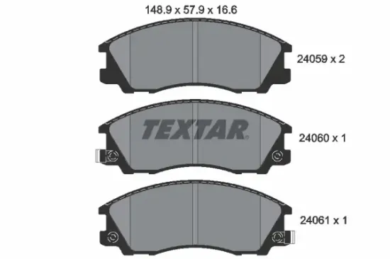 Bremsbelagsatz, Scheibenbremse Vorderachse TEXTAR 2405901 Bild Bremsbelagsatz, Scheibenbremse Vorderachse TEXTAR 2405901