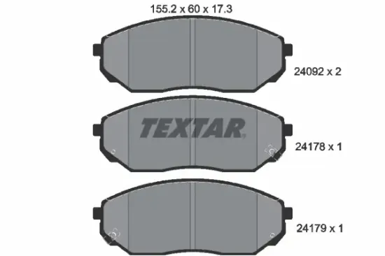 Bremsbelagsatz, Scheibenbremse Vorderachse TEXTAR 2409201 Bild Bremsbelagsatz, Scheibenbremse Vorderachse TEXTAR 2409201